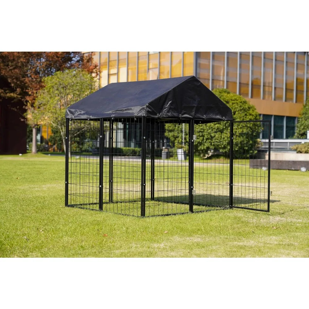 DAFIFY Heavy Duty Outdoor Dog Enclosure With Roof Kennel
