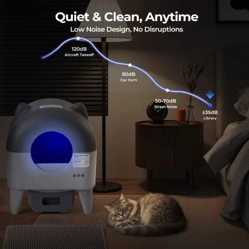 Lunapurr Automatic Self Cleaning Cat Litter Box With App Control For Multi Cat