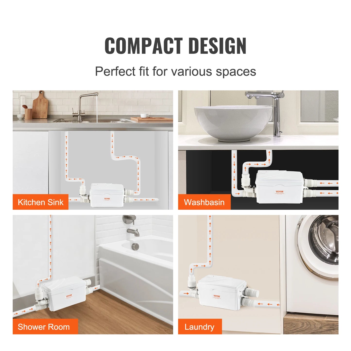 SucceBuy Macerator Pump 350W 6000 LPH Sewage Submersible Pump