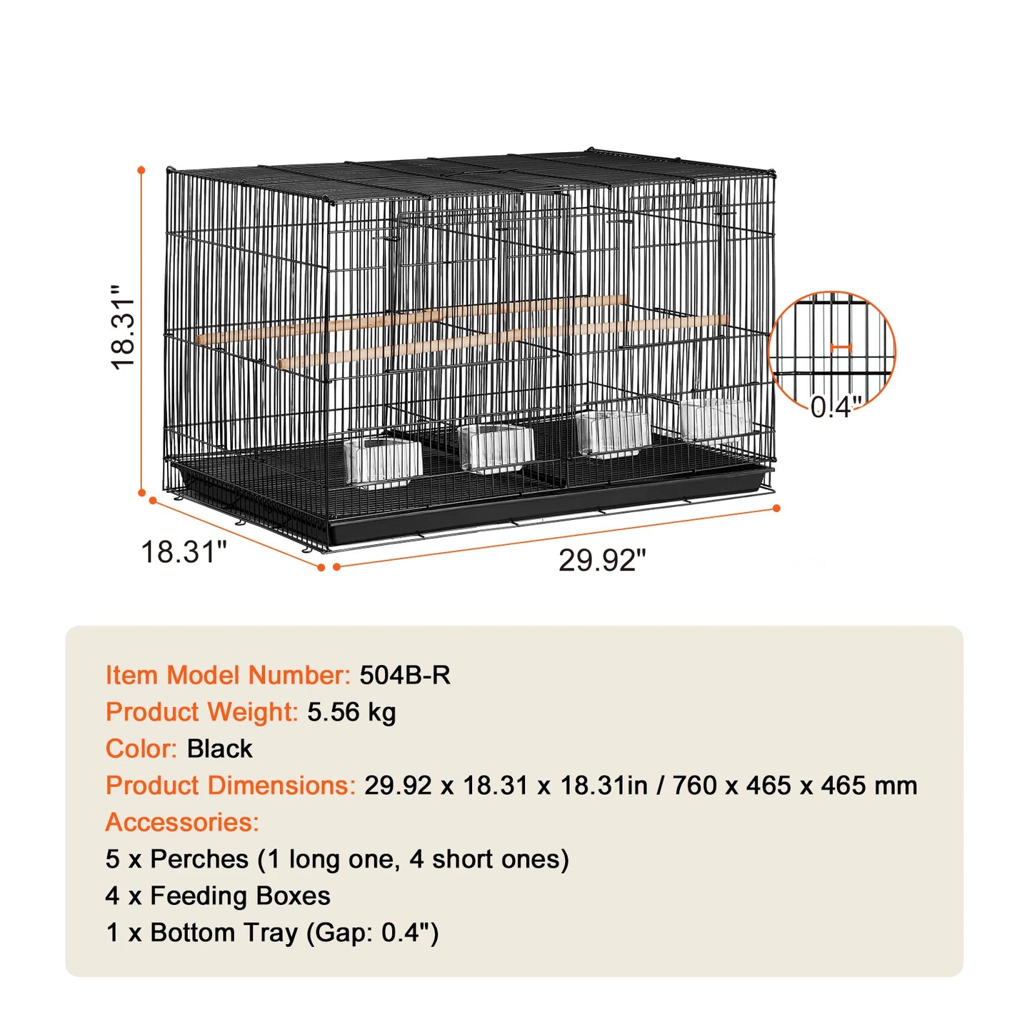 SucceBuy Flight Bird Cage Stackable Divided Small Animal Cage With Handle