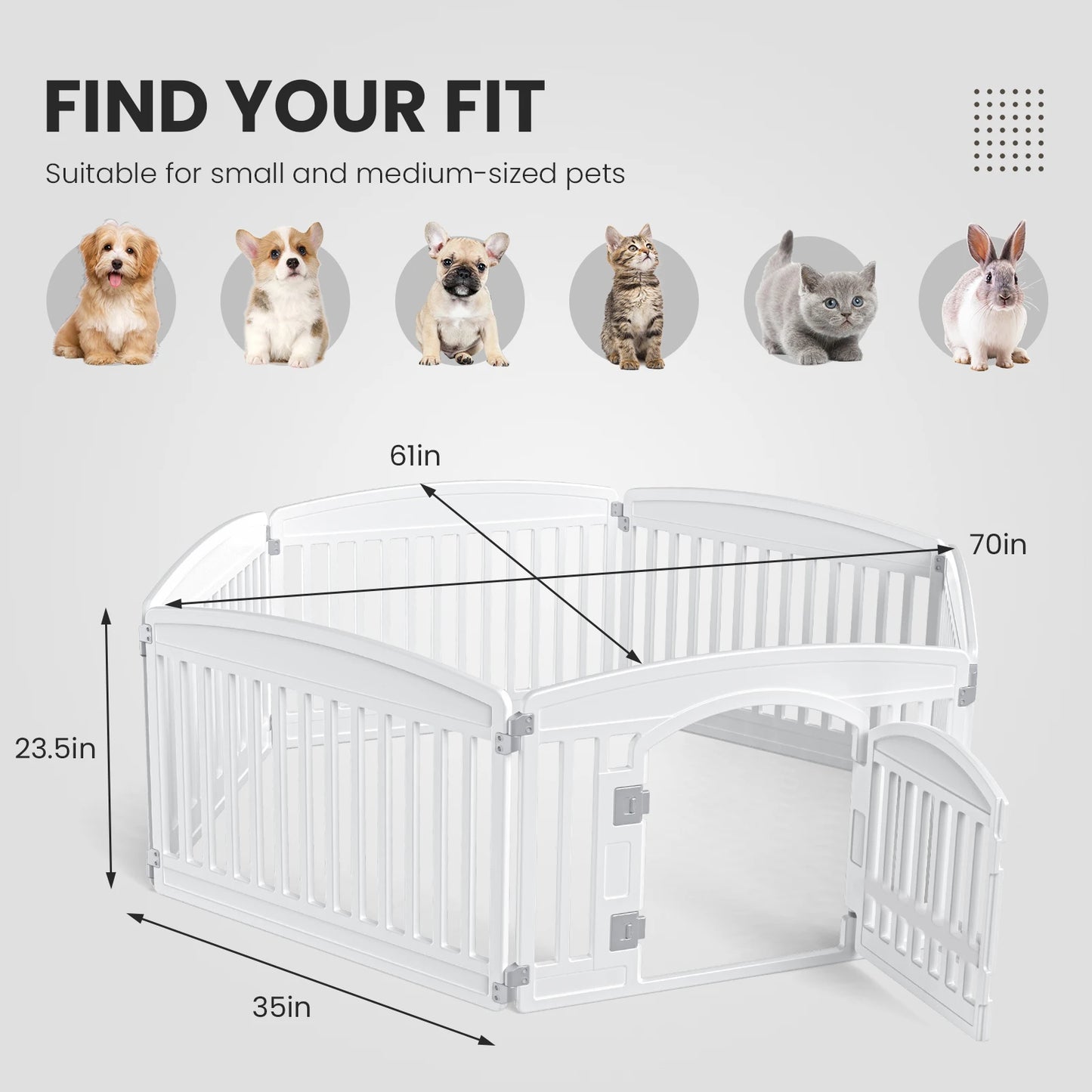 Hign-concerned Dog Playpen Indoor Outdoor Folding Portable Fence