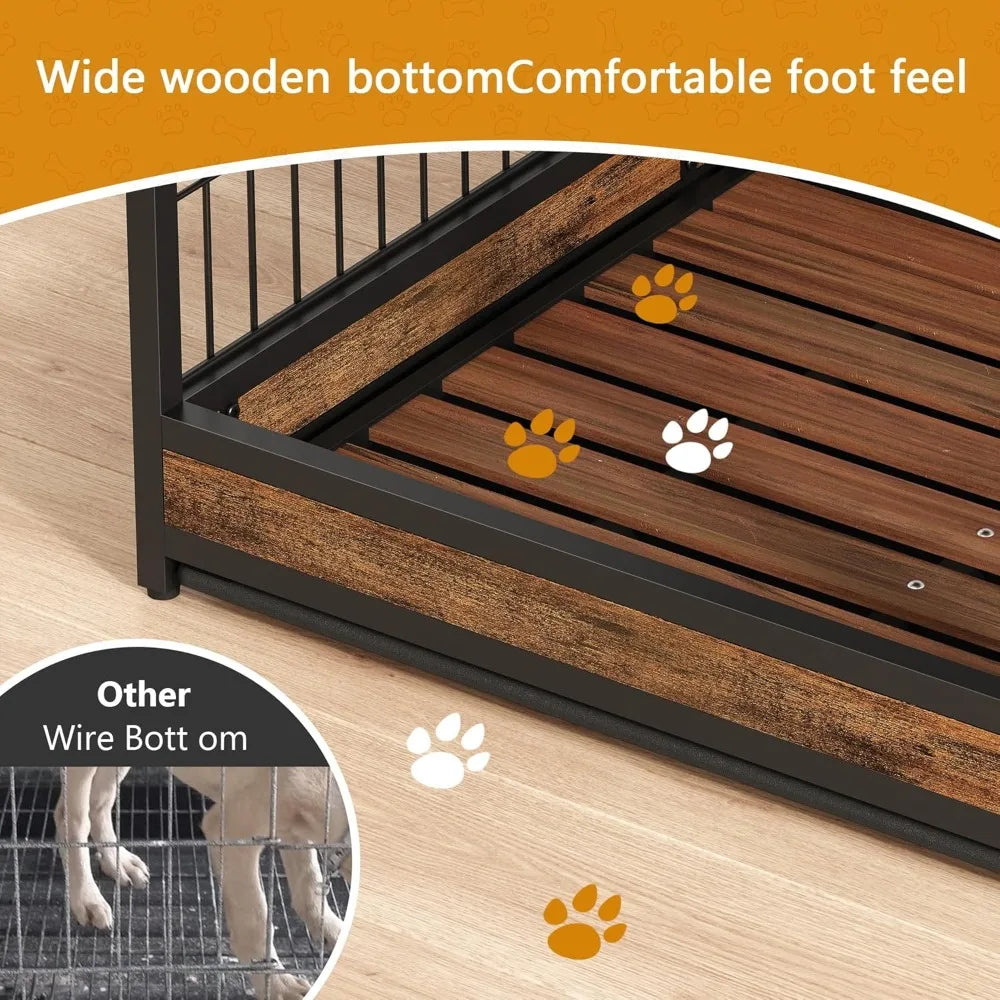 ZHUOTING Dog Crate End Table With Drawer For Indoor Use