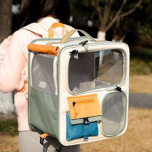 Shunmaii Dog Cat Travel Carrier Bag Mesh Ventilated Backpack