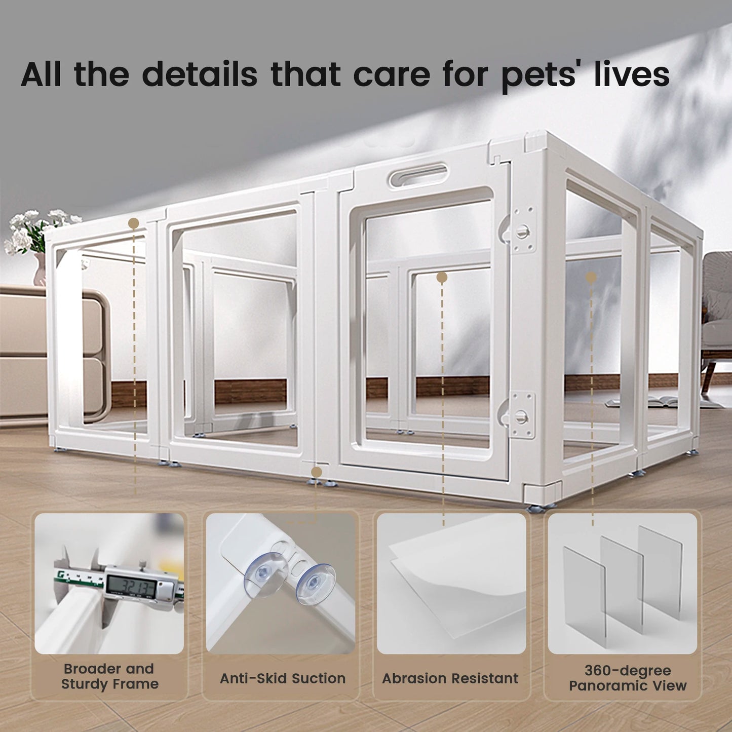 Dog Door Clear Fence Playpen No Tool Kennel For Dogs