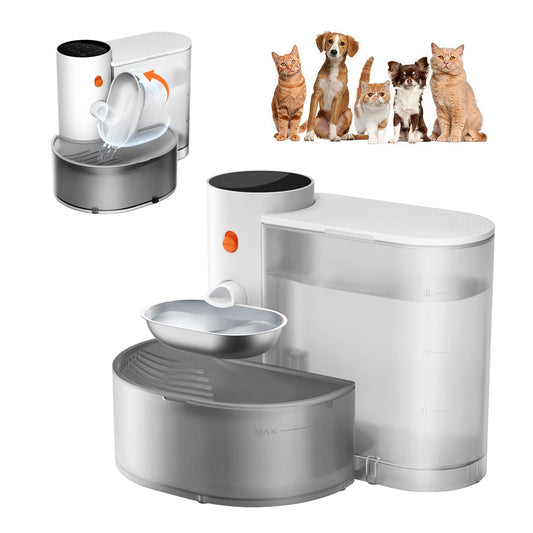 Booteely Stainless Steel Cat Water Dispenser Bowl Automatic