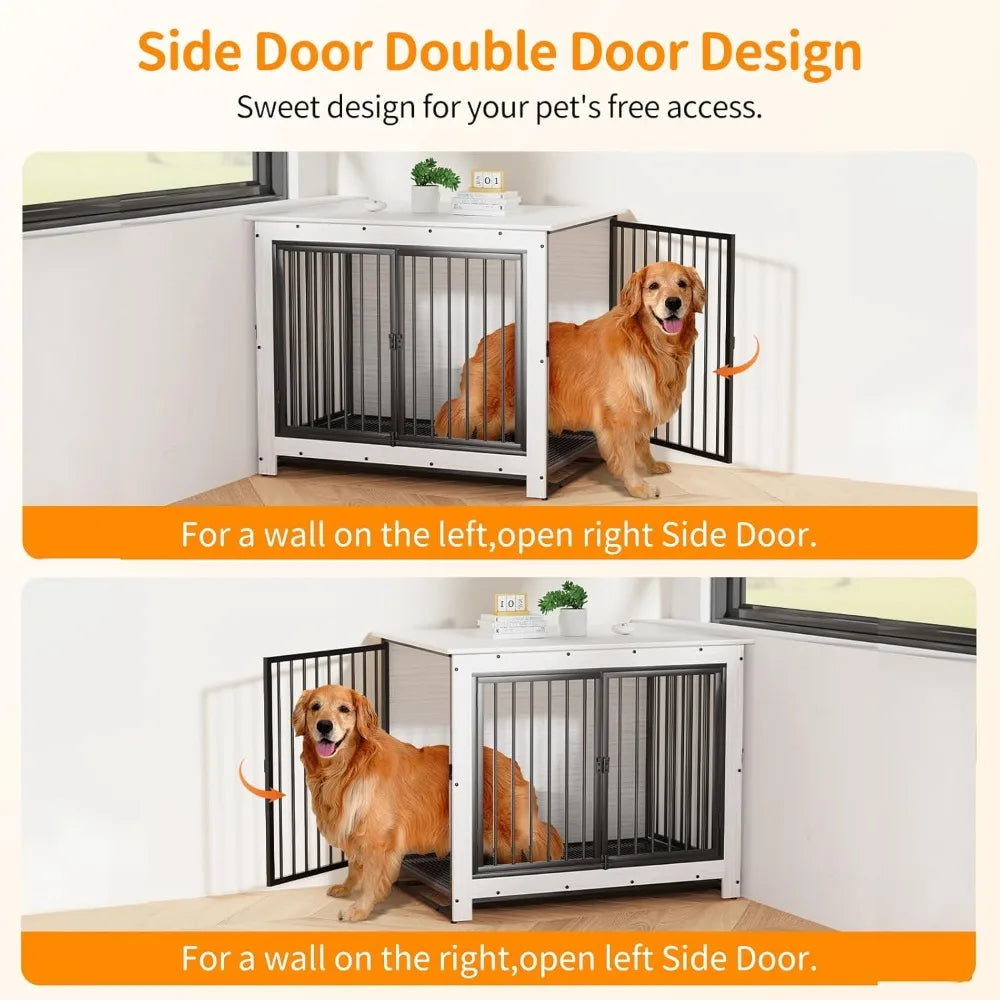 High Concerned Dog Crate Furniture Wooden Kennel Indoor