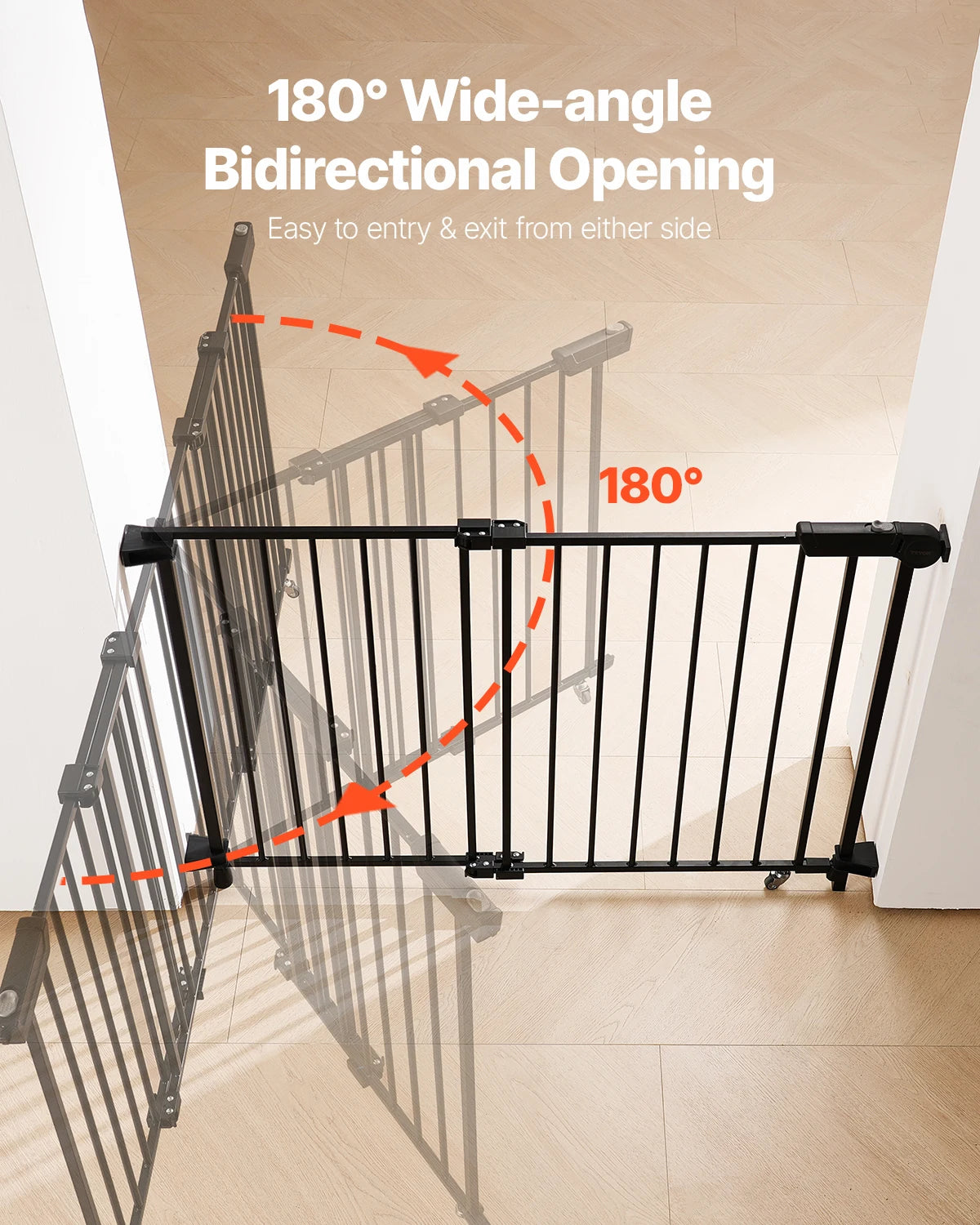SucceBuy Adjustable Baby Gate Dog Gate With No Threshold Bar