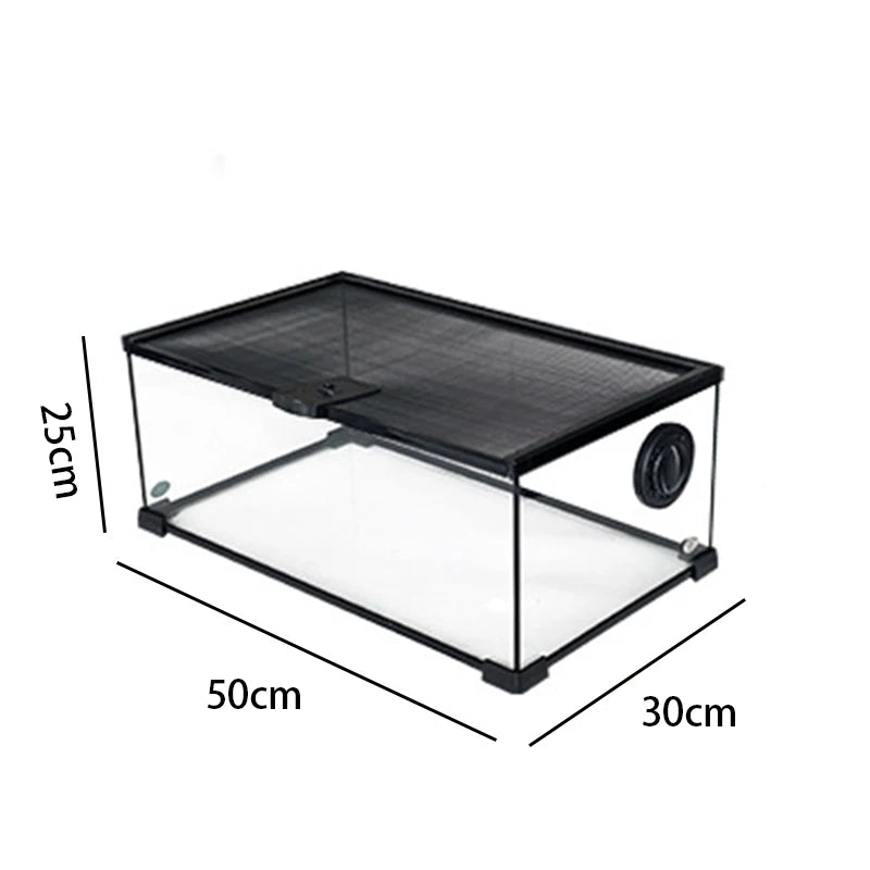 Miflame Glass Reptile Terrarium Habitat Tank for Lizards and Turtles
