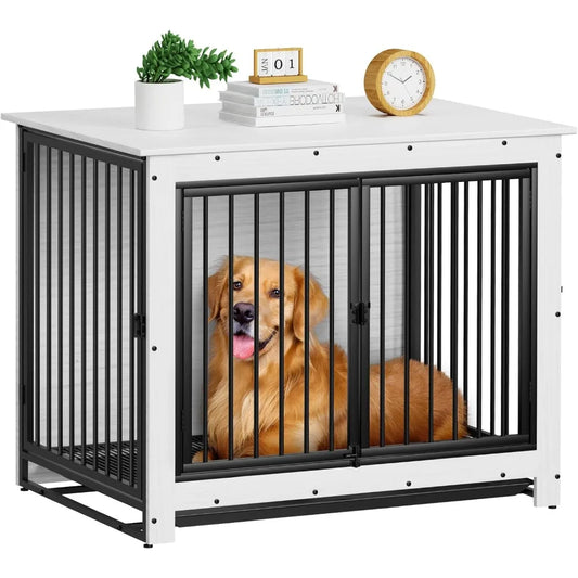 High Concerned Dog Crate Furniture Wooden Kennel Indoor