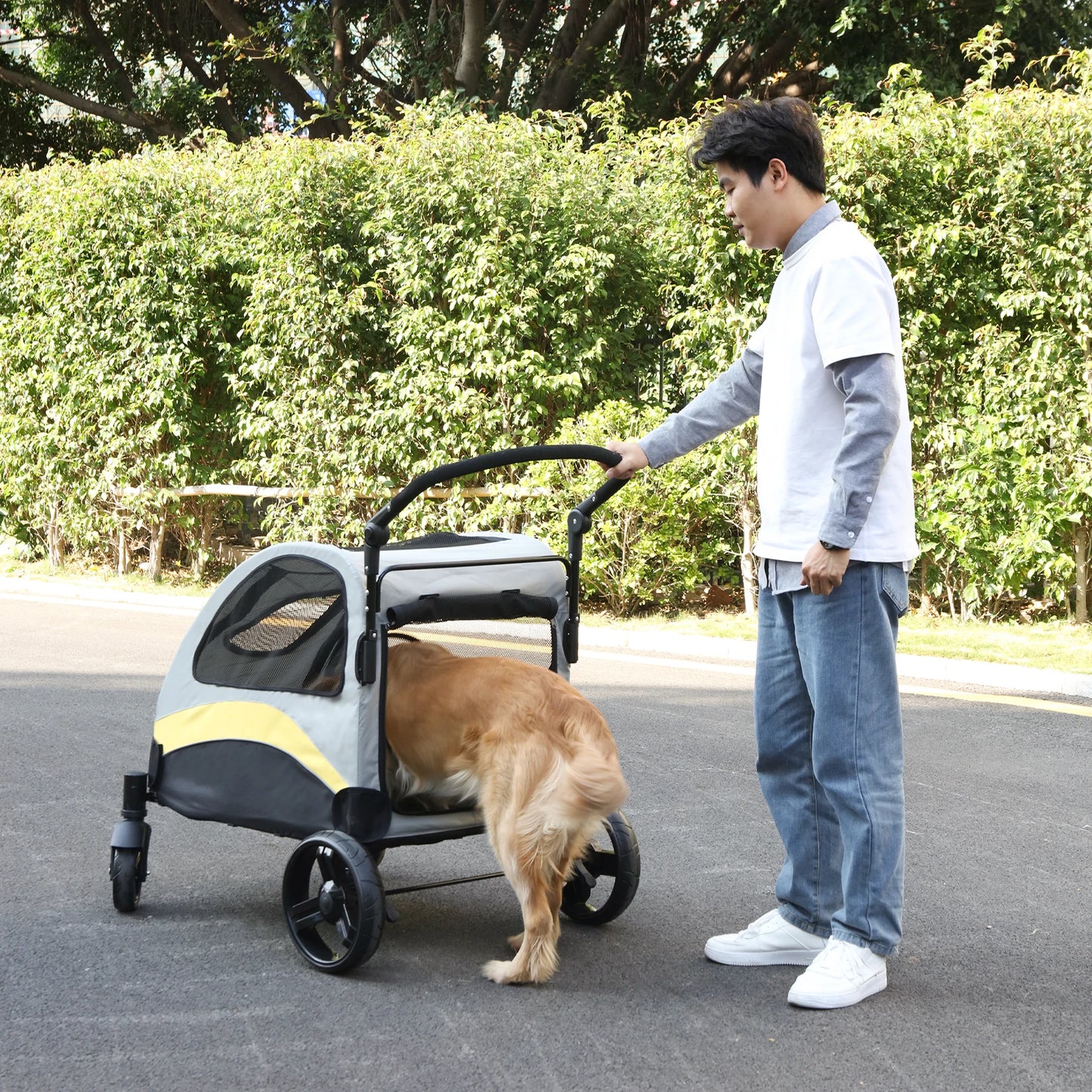 Breathable Foldable Portable Dog Stroller for All Breeds