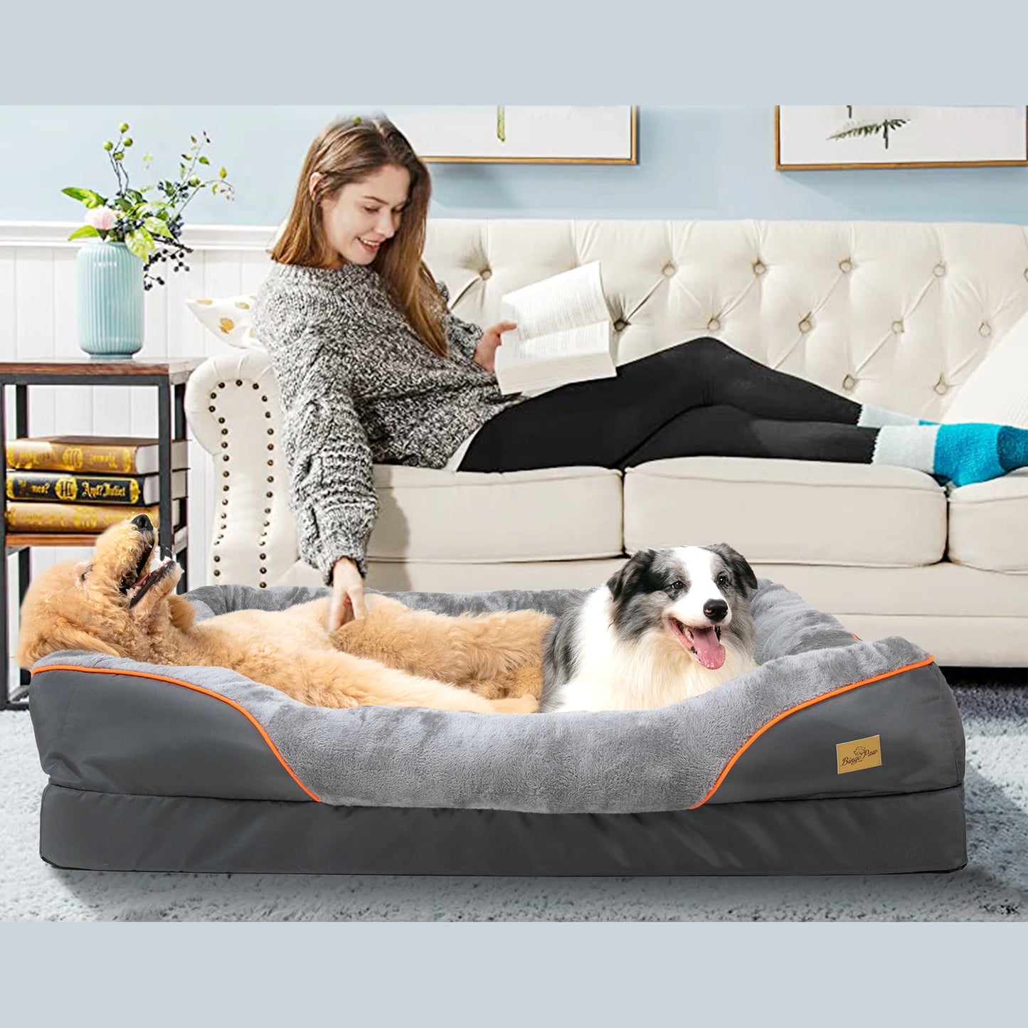BINGOPAWCN Dog Bed With Removable Washable Cover Waterproof