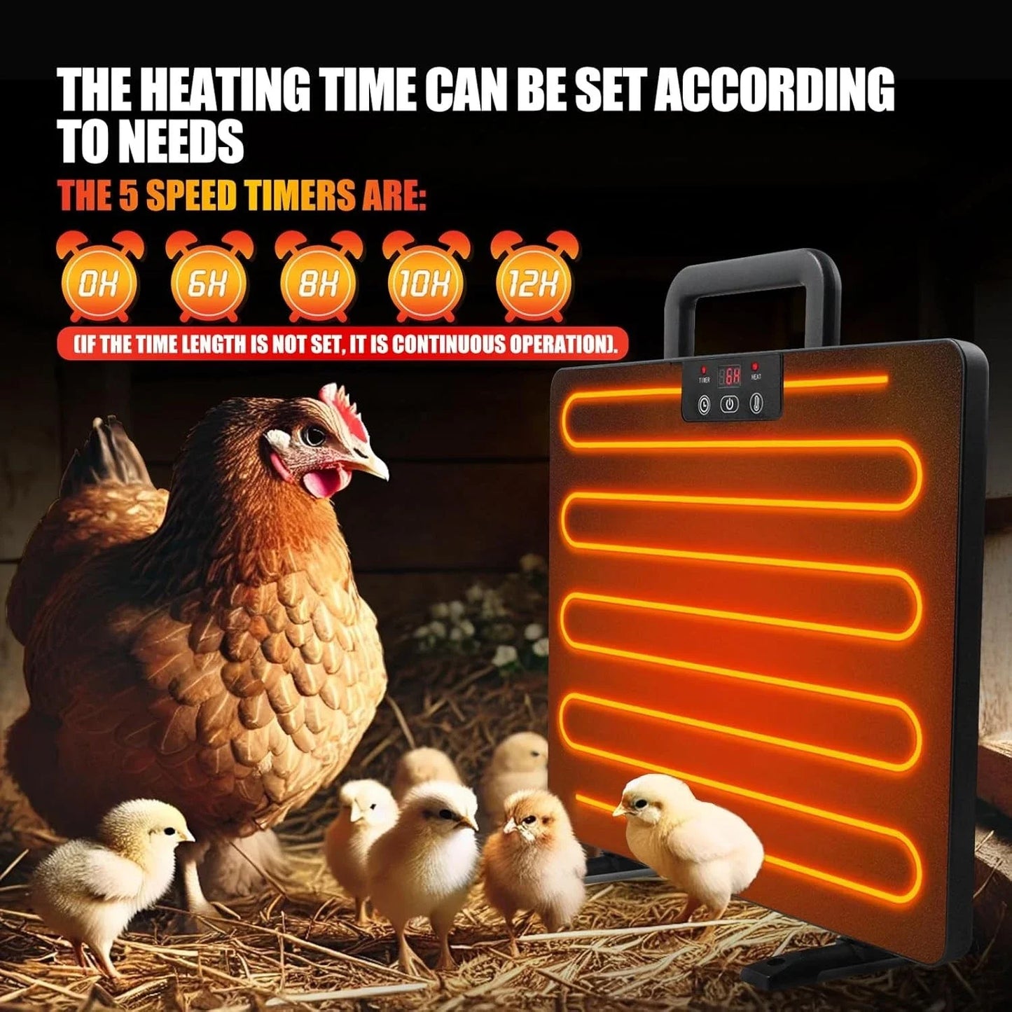 High Concerned Chicken Coop Heater Thermostatic Panel Adjustable Temperature