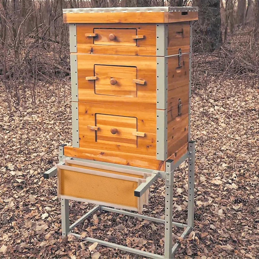 Beeswax Dipped Langstroth Beehive With Metal Frame And Stand