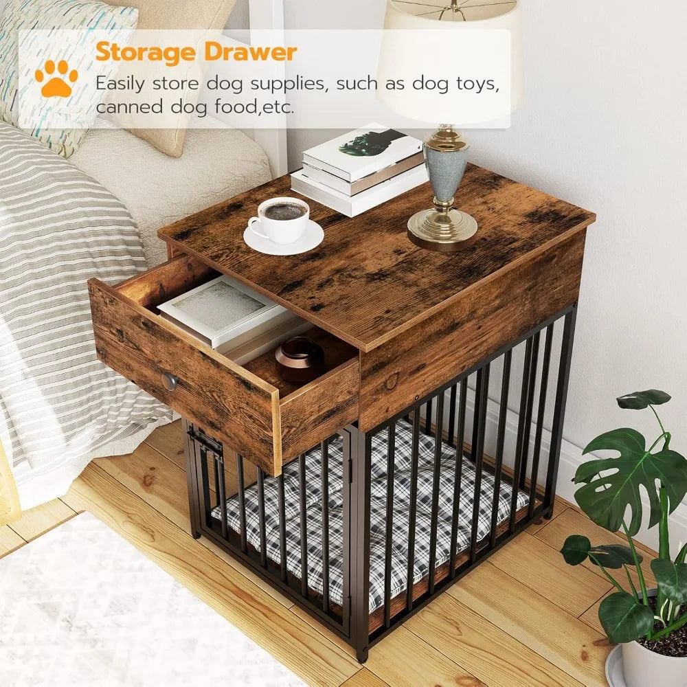 DAFIFY Dog Crate Furniture End Table For Small Dogs