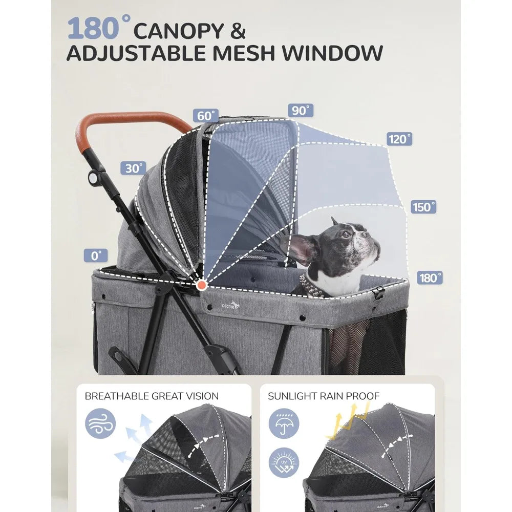 TIFICY Dog Stroller For Large And Medium Dogs Foldable Ventilated Heavy Duty