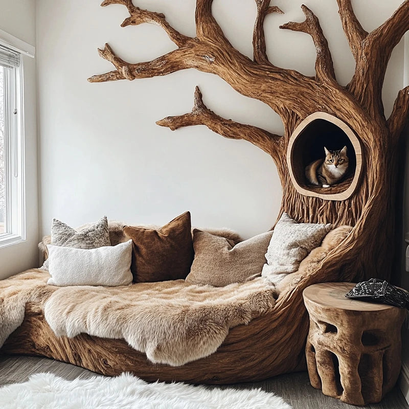 Artificial Plant Cat Climbing Frame Tree House Ornament