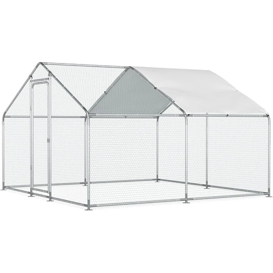 Farm Animals Chicken Coop Walk In Metal Run For 20 Chickens Waterproof Cover