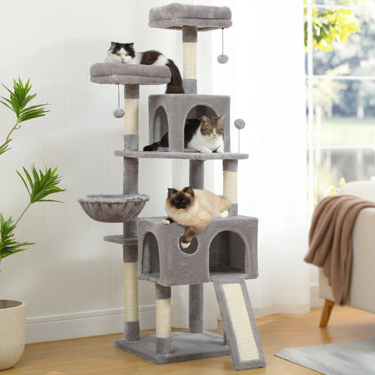 PEQULTICN Cat Tree Tower With Scratching Posts And Plush Condo