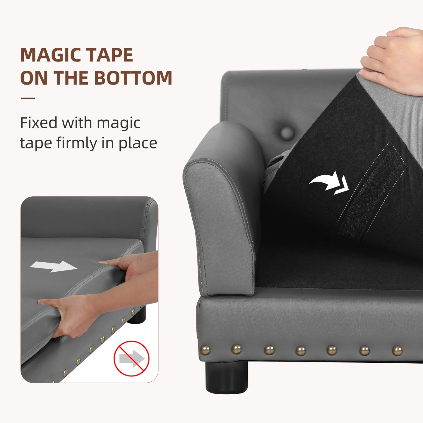 BINGOPAWCN Elevated Dog Bed Sofa With Microfiber Leather Cover