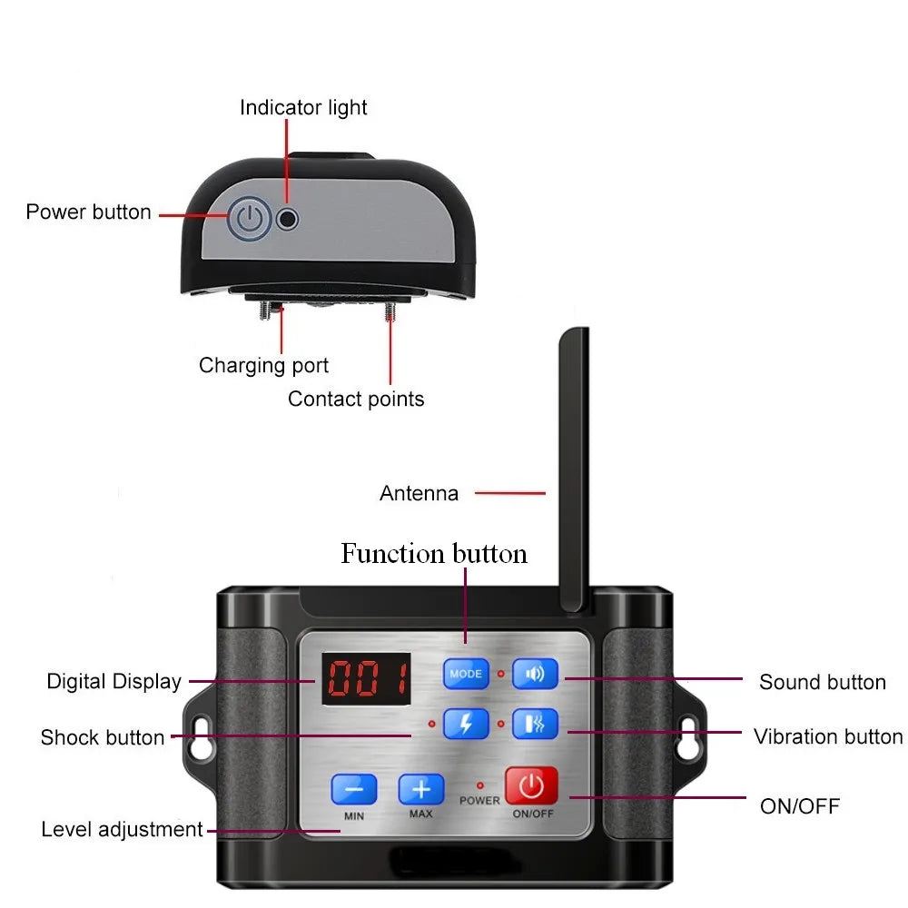 Petguider 2in1 Wireless Dog Fence Training Collar Waterproof