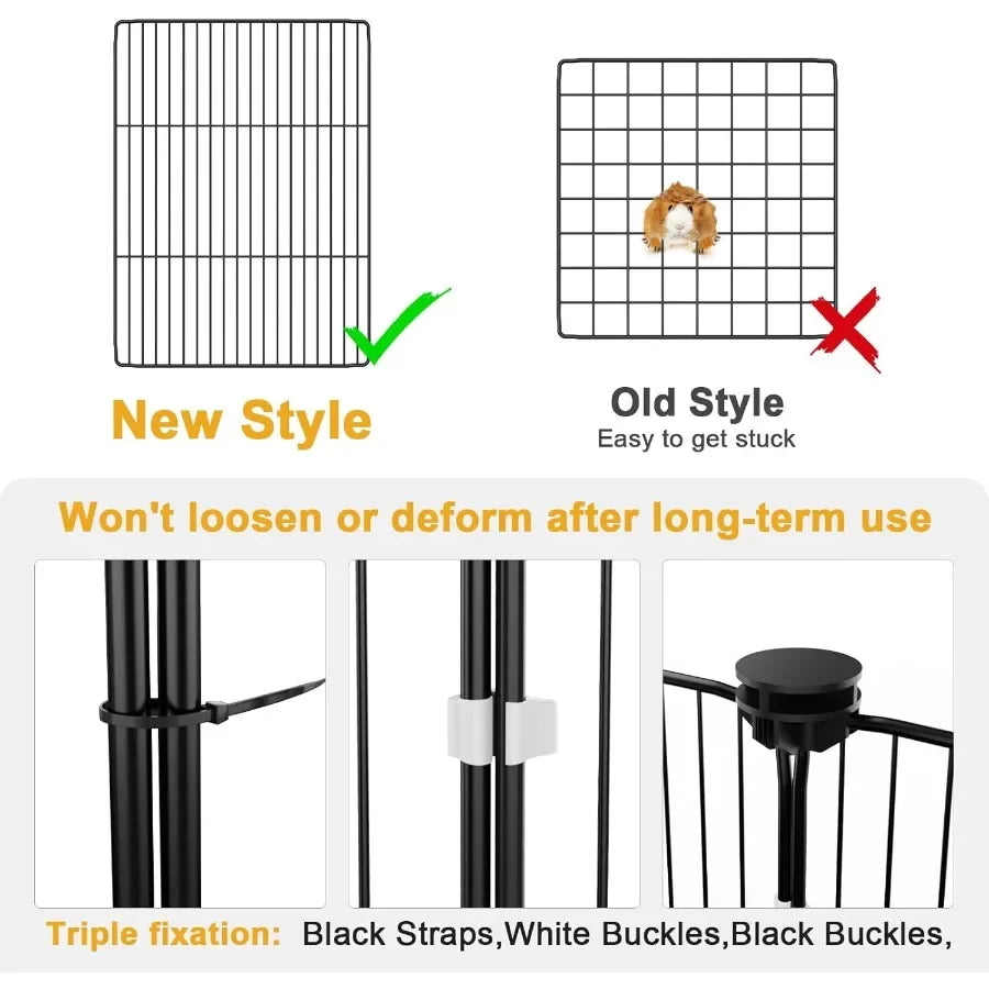 Guinea Pig Cage With Top Cover 12 Panel Playpen And Waterproof Liner