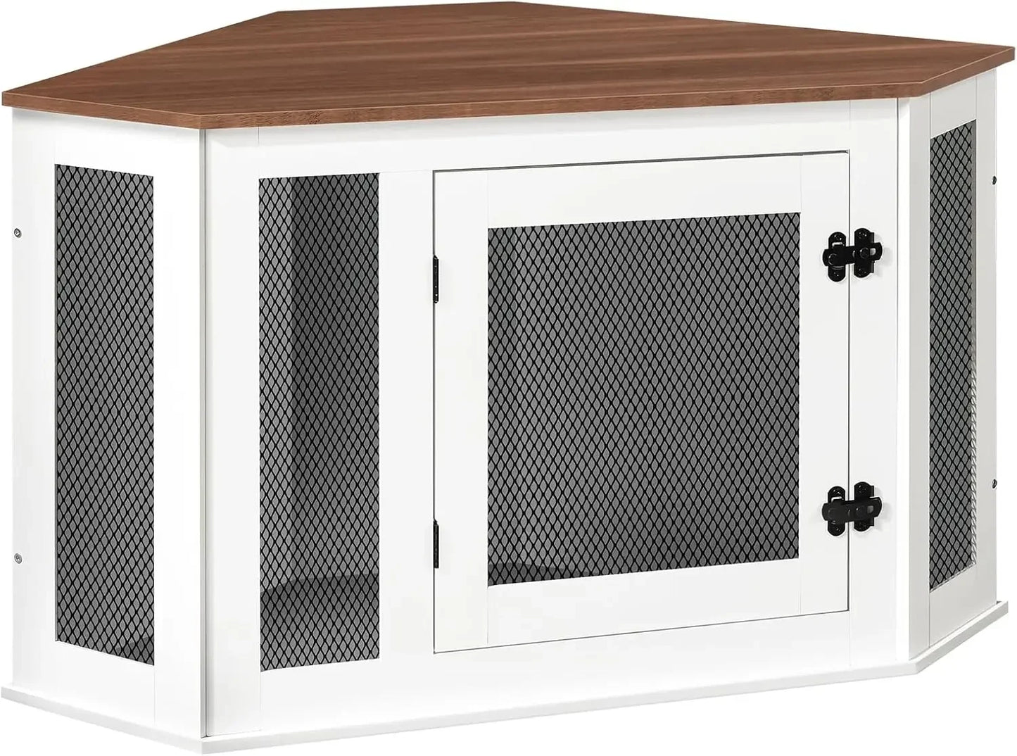 High Concerned Corner Dog Crate Furniture Wooden End Table Kennel