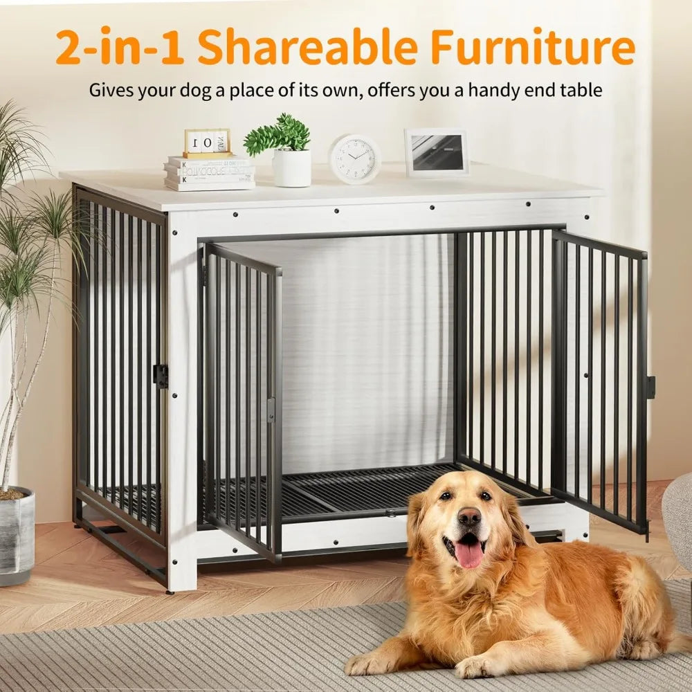 High Concerned Dog Crate Furniture Wooden Kennel Indoor