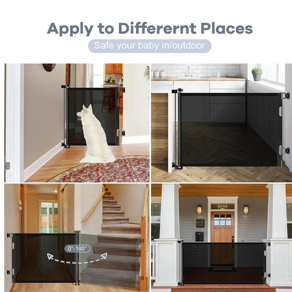 Hign-concerned Retractable Baby Gate No Drill for Stairs
