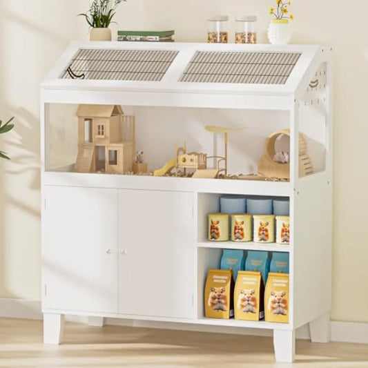 Guangdong Large Hamster Cage With Storage Cabinet Easy View Panels