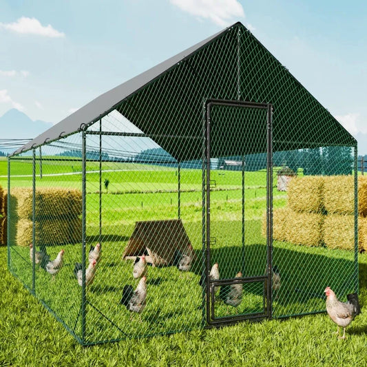 Farm Animals Metal Chicken Coop Walk In Poultry Cage Galvanized