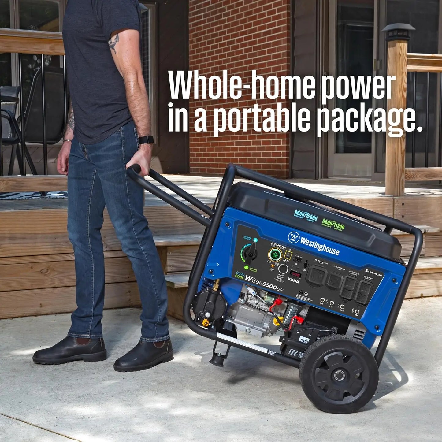 XMSJ 12500 Watt Dual Fuel Home Backup Generator Remote Start