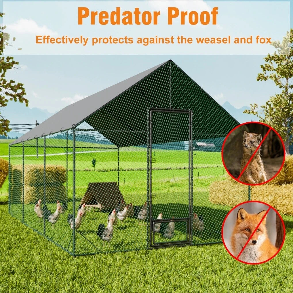 Farm Animals Metal Chicken Coop Walk In Poultry Cage Galvanized