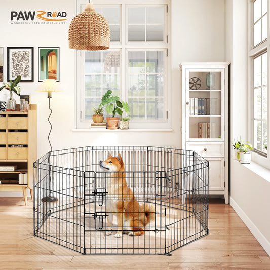 Foldable Metal Dog Playpen For Indoor Outdoor Pets Easy Assemble