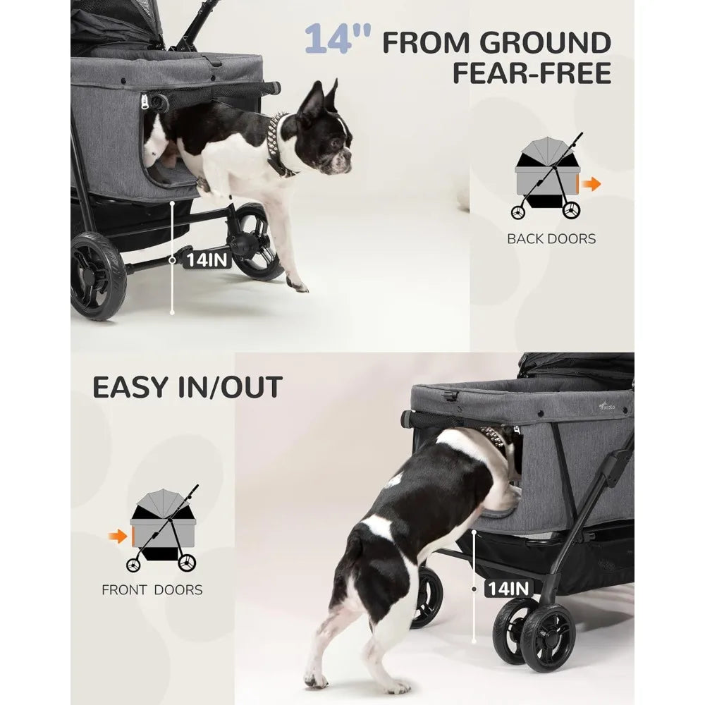 TIFICY Dog Stroller For Large And Medium Dogs Foldable Ventilated Heavy Duty