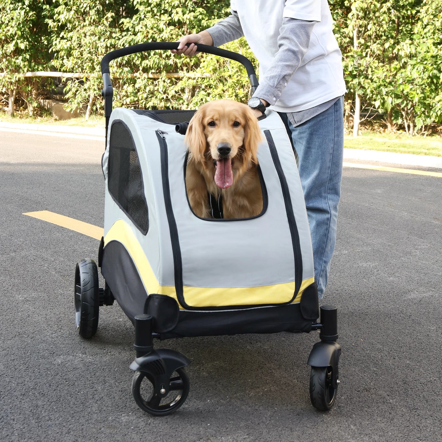 Breathable Foldable Portable Dog Stroller for All Breeds