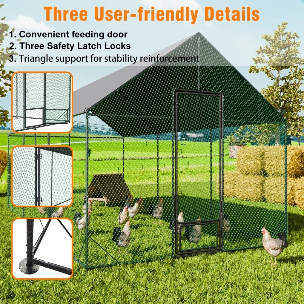 Farm Animals Metal Chicken Coop Walk In Poultry Cage Galvanized