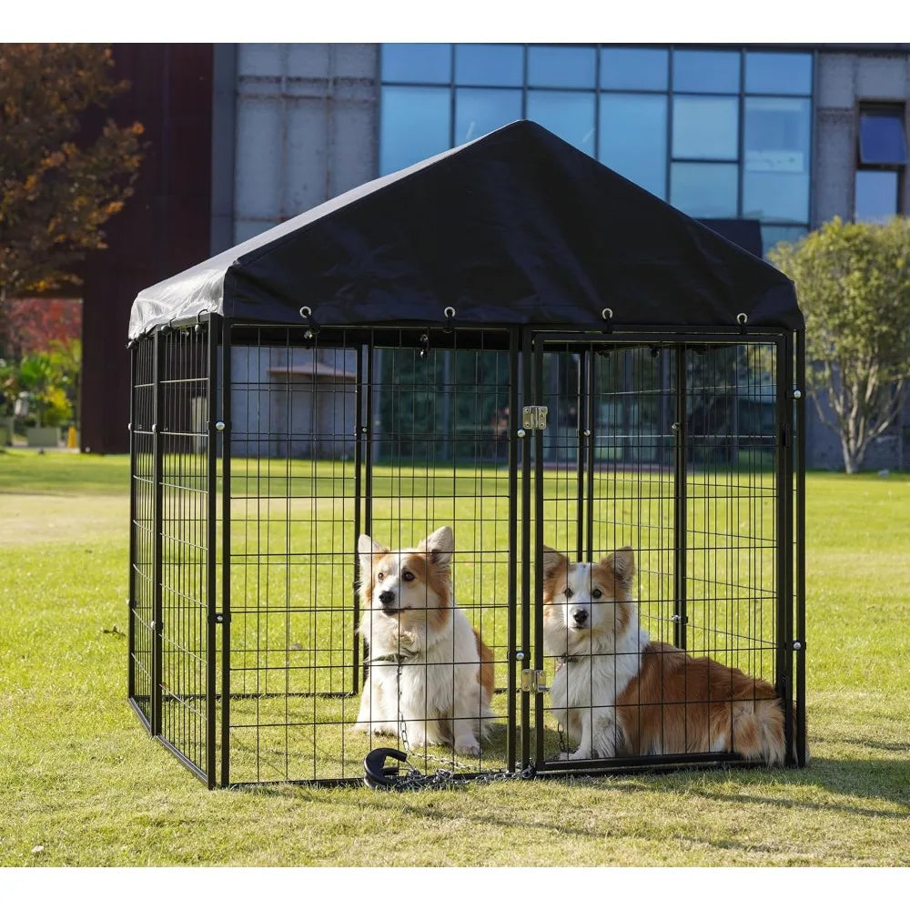 DAFIFY Heavy Duty Outdoor Dog Enclosure With Roof Kennel