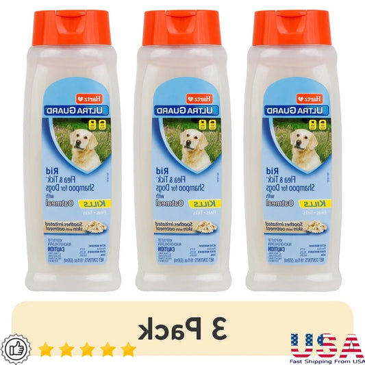 XMSJ UltraGuard Flea Tick Oatmeal Shampoo For Dogs Vanilla