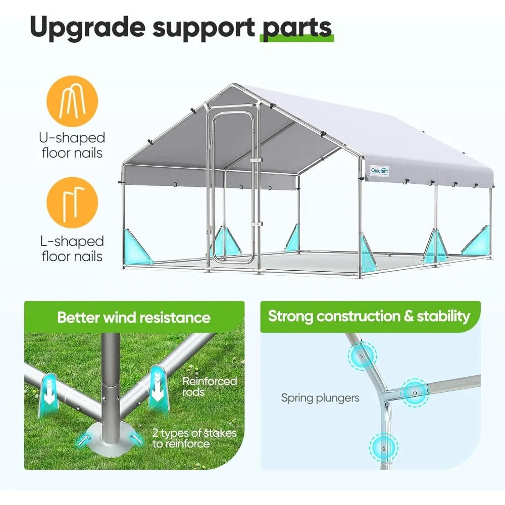 Galvanized Hardware Cloth Chicken Coop Run With Waterproof Roof