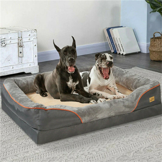 Borwart Orthopedic Memory Foam Waterproof Dog Bed With Removable Cover