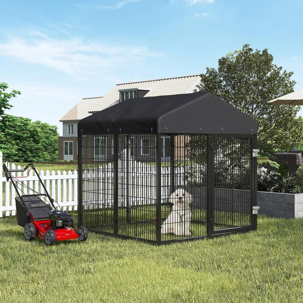 DAFIFY Heavy Duty Outdoor Dog Enclosure With Roof Kennel
