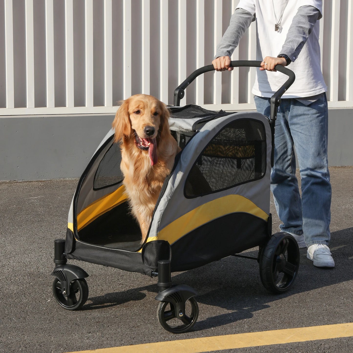 Breathable Foldable Portable Dog Stroller for All Breeds