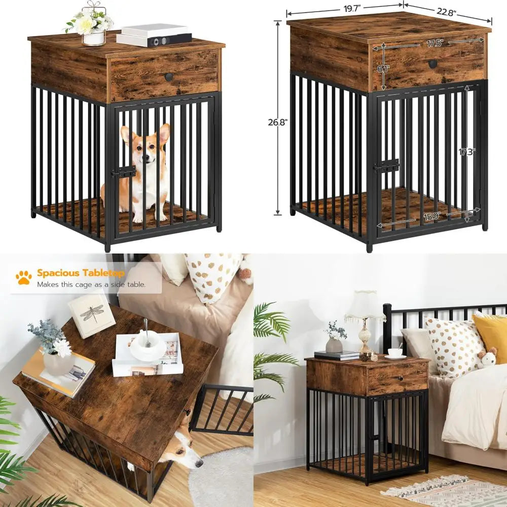DAFIFY Dog Crate Furniture End Table For Small Dogs
