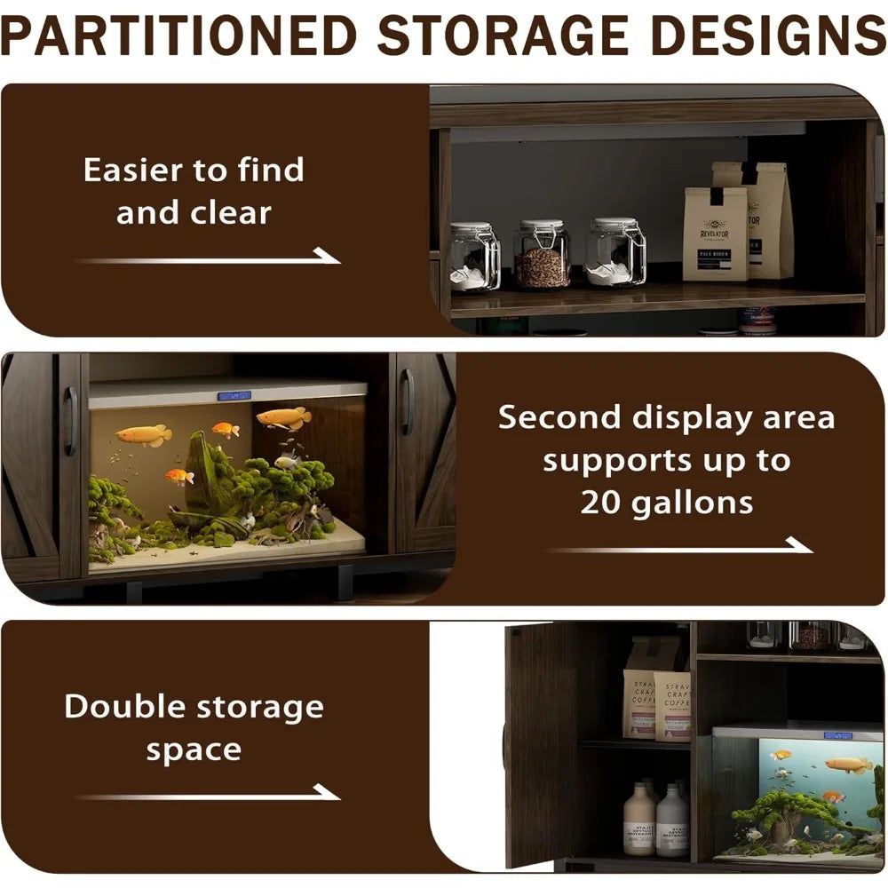 Heavy Duty Fish Tank Stand With Cabinet And Power Outlets