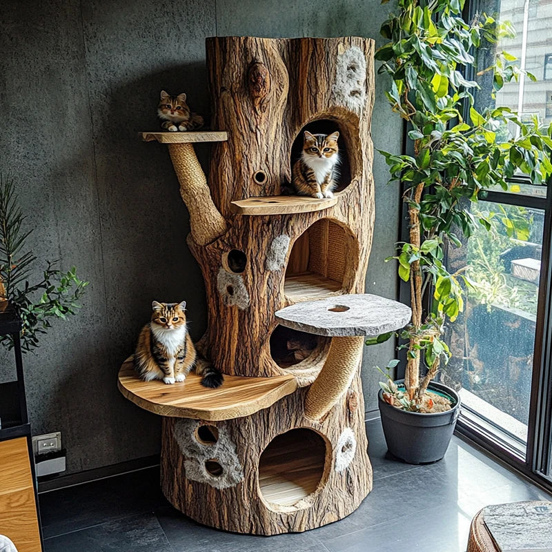 Artificial Plant Cat Climbing Frame Tree House Ornament