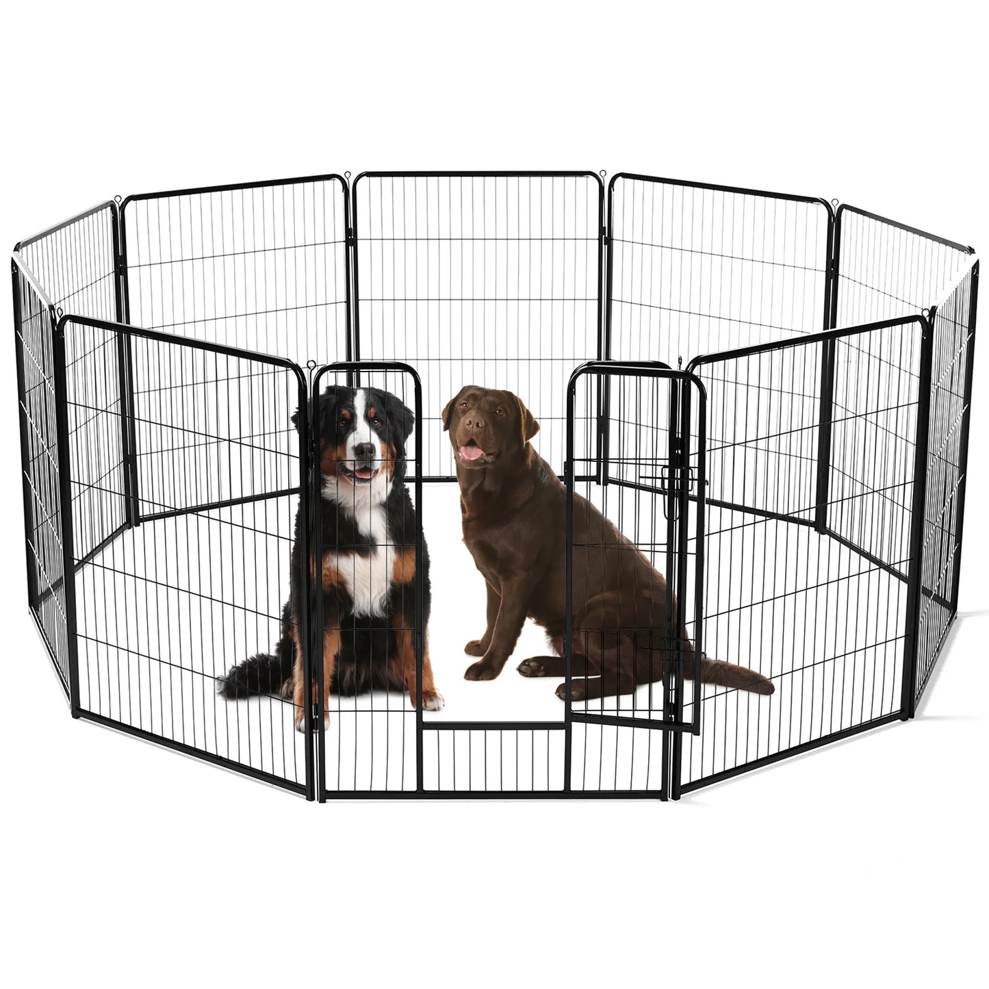JHK 8 Panel Dog Playpen Indoor Outdoor Pet Fence with Doors