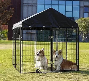 DAFIFY Heavy Duty Outdoor Dog Enclosure With Roof Kennel
