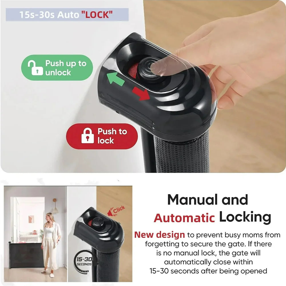 Hign-concerned Retractable Baby Gate No Drill for Stairs