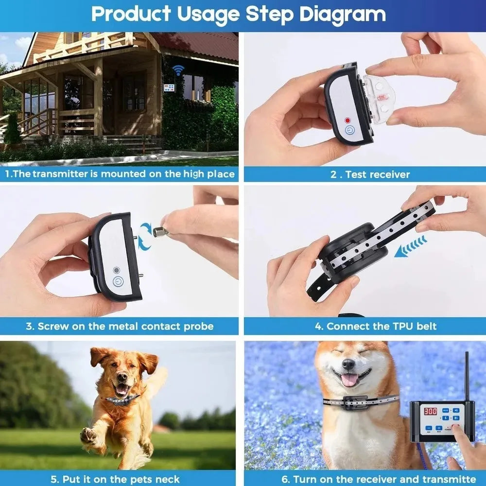 Petguider 2in1 Wireless Dog Fence Training Collar Waterproof