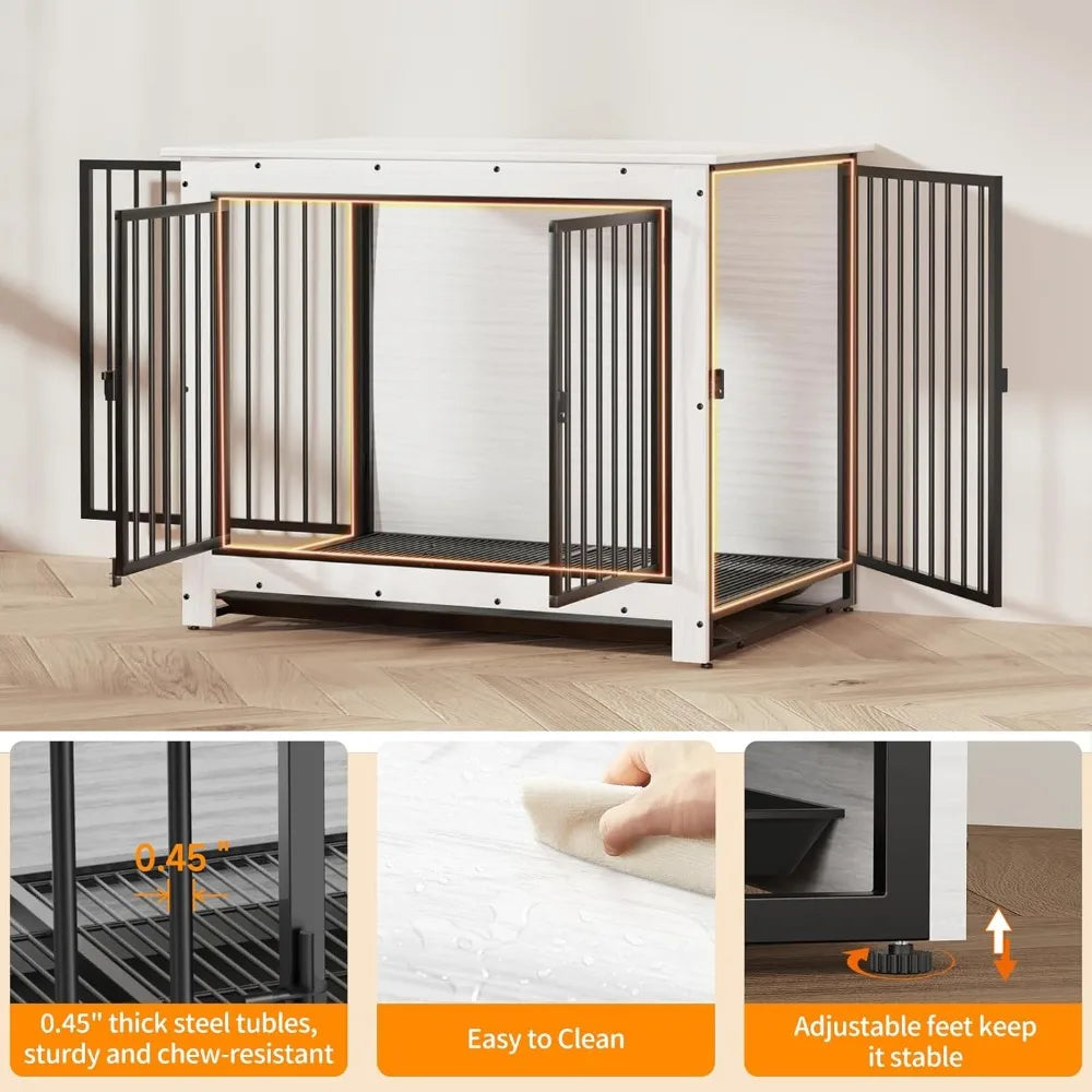 High Concerned Dog Crate Furniture Wooden Kennel Indoor